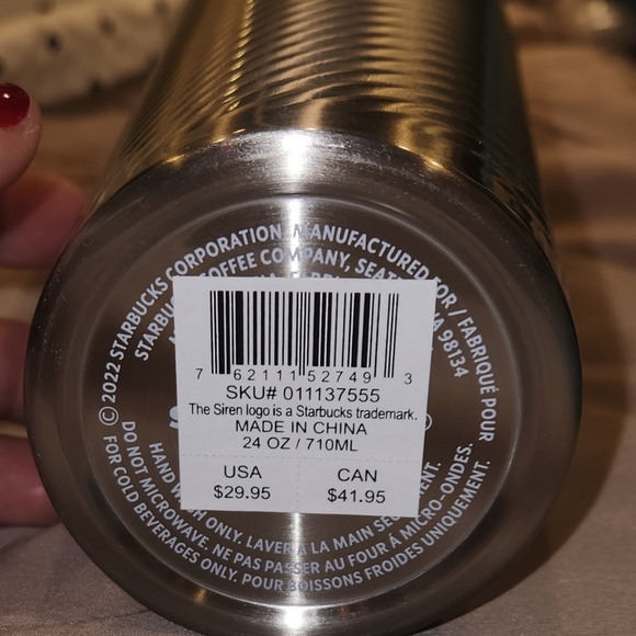 Starbucks Silver Swirl Tumbler - Picture 2 of 3